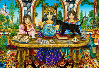 The Fortune Teller - oil on canvas painted in 1976 by Michael Fishel