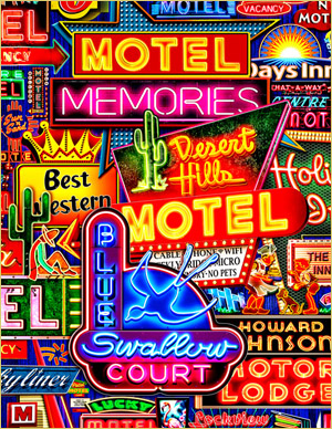 Motel Memories-painted in mixed media in 2025 by Michael Fishel