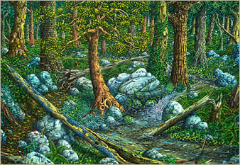 Rock Creek - oil on canvas painted in 1977 by Michael Fishel
