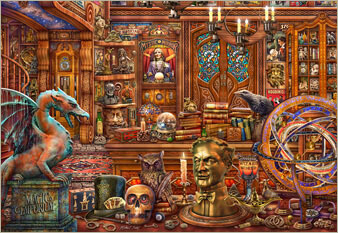 Magic Emporium painted in mixed media in 2019 by Michael Fishel