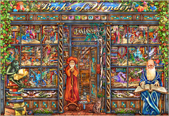 Books of Wonder - painted in mixed media in 2019 by Michael Fishel
