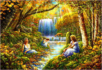 Autumn Rendezvous - mixed media painted in 2015 by Michael Fishel