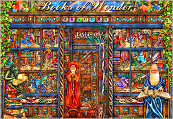 Books of Wonder - painted in mixed media in 2019 by Michael Fishel