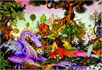 Daydream Dragon - oil on canvas painted in 1975 by Michael Fishel