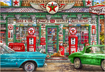 Fred's Service - painted in mixed media in 2017 by Michael Fishel