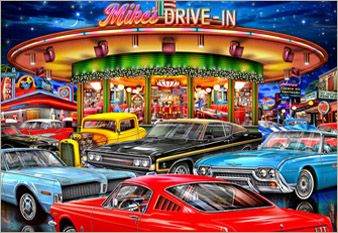 Mike's Drive-In - painted in mixed media in 2025 by Michael Fishel