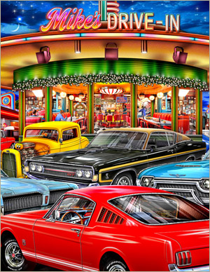 Mike's Drive-In- painted in mixed media in 2025 by Michael Fishel