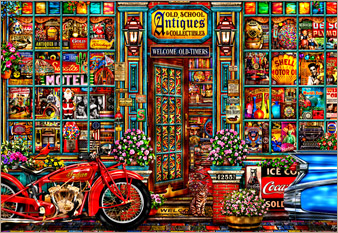 Old School Antiques - painted in mixed media in 2021 by Michael Fishel