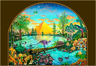 Pyridia - oil on canvas painted in 1976 by Michael Fishel