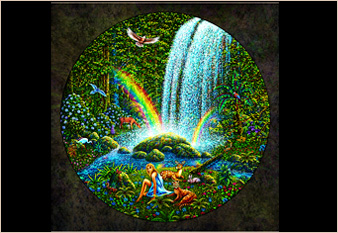 Waterfall Woman - oil on canvas painted in 1977 by Michael Fishel