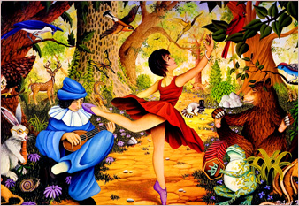 The Dancer - oil on canvas painted in 1975 by Michael Fishel