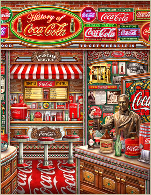 Coca-Cola History - painted in mixed media in 2018 by Michael Fishel