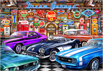 Dream Garage - painted in mixed media in 2017 by Michael Fishel