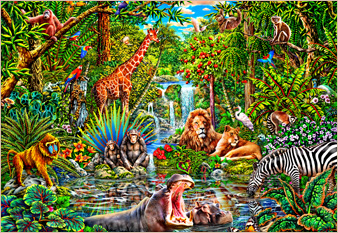 Waterhole-painted in mixed media in 2026 by Michael Fishel