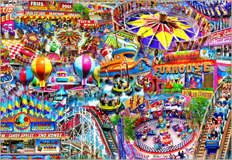 MIDWAY MANIA - II - mixed media painted by Michael Fishel in 2022