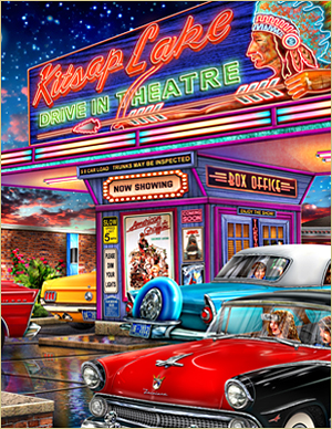 Movie Night - painted in mixed media in 2024 by Michael Fishel